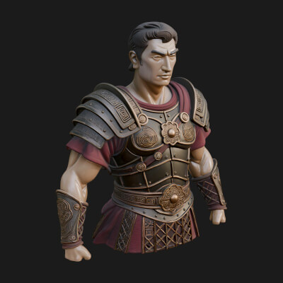 Roman Legionary Bust Statue Design 3 3D Print Model