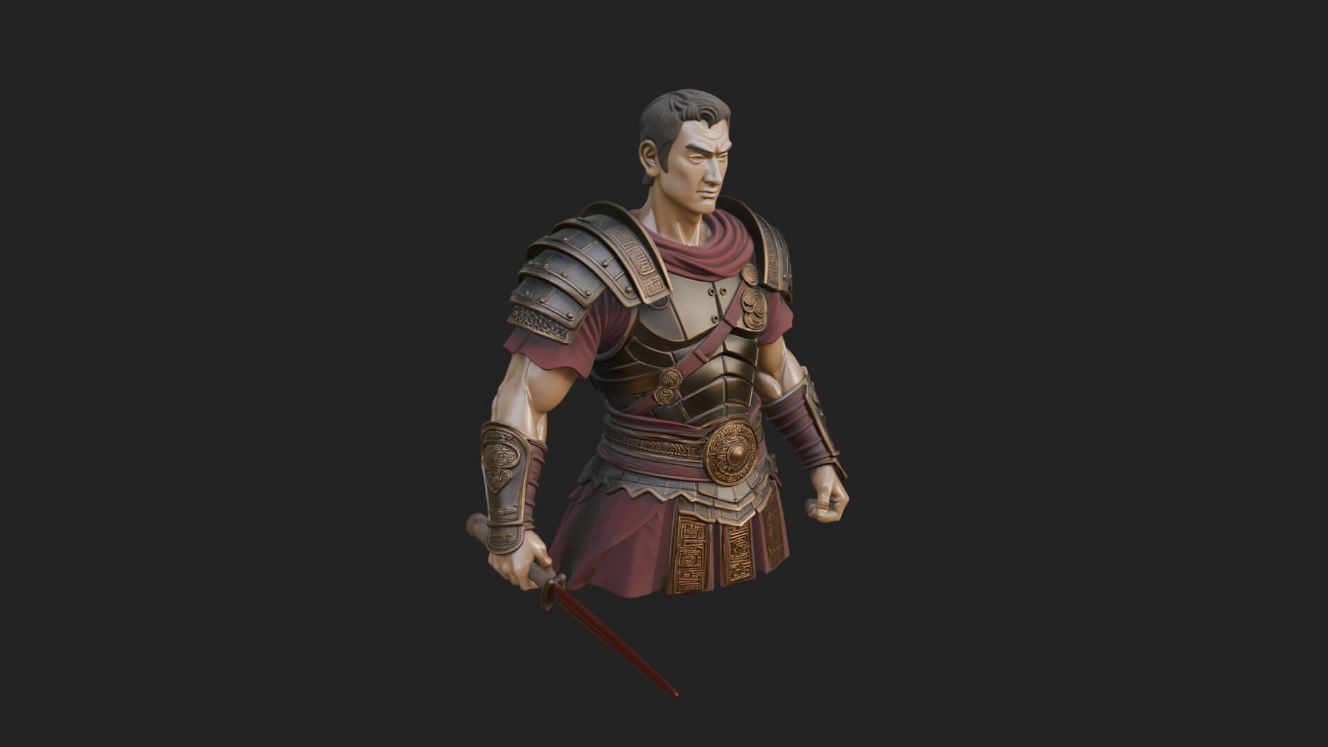 Roman Legionary Bust Statue Design 4 3D Print Model 3D Model
