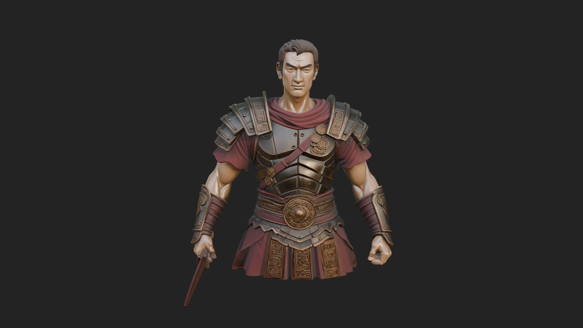 Roman Legionary Bust Statue Design 4 3D Print Model 3D Model