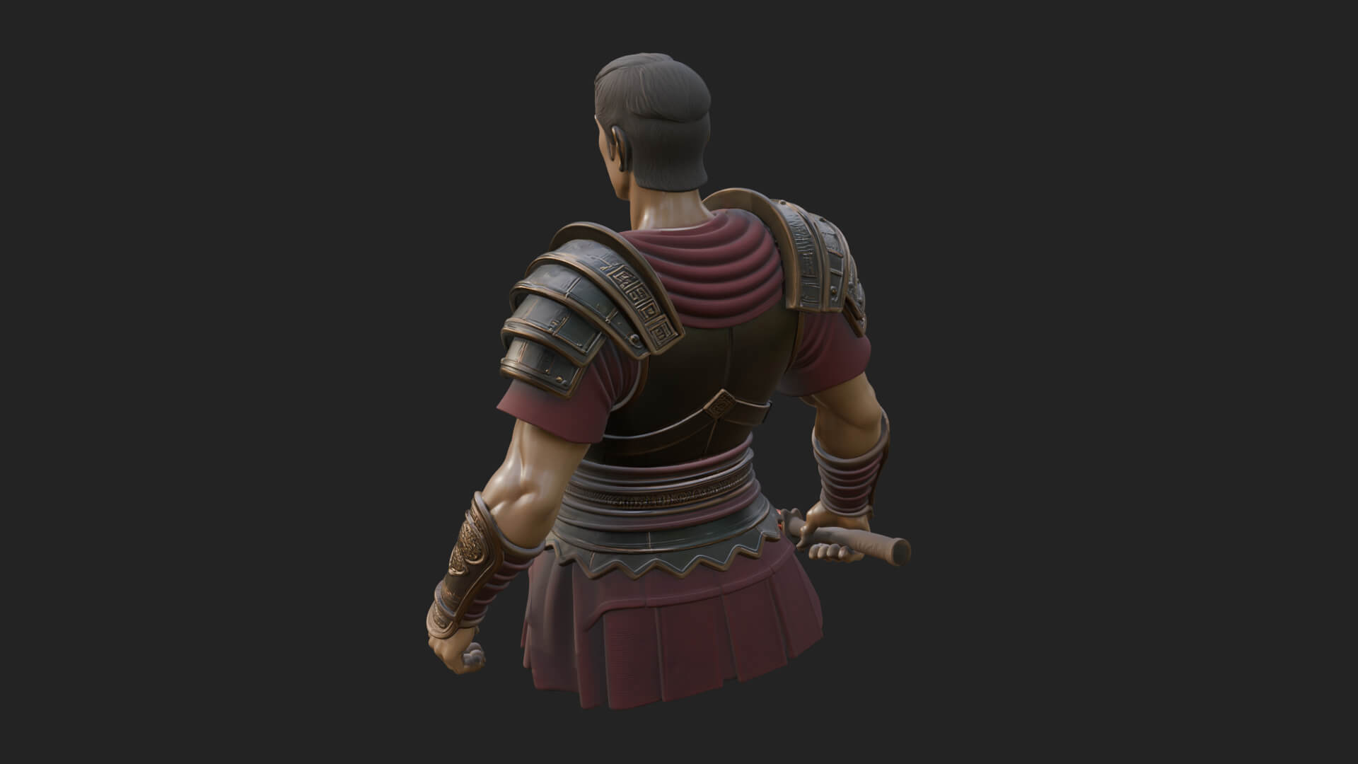 Roman Legionary Bust Statue Design 4 3D Print Model 3D Model