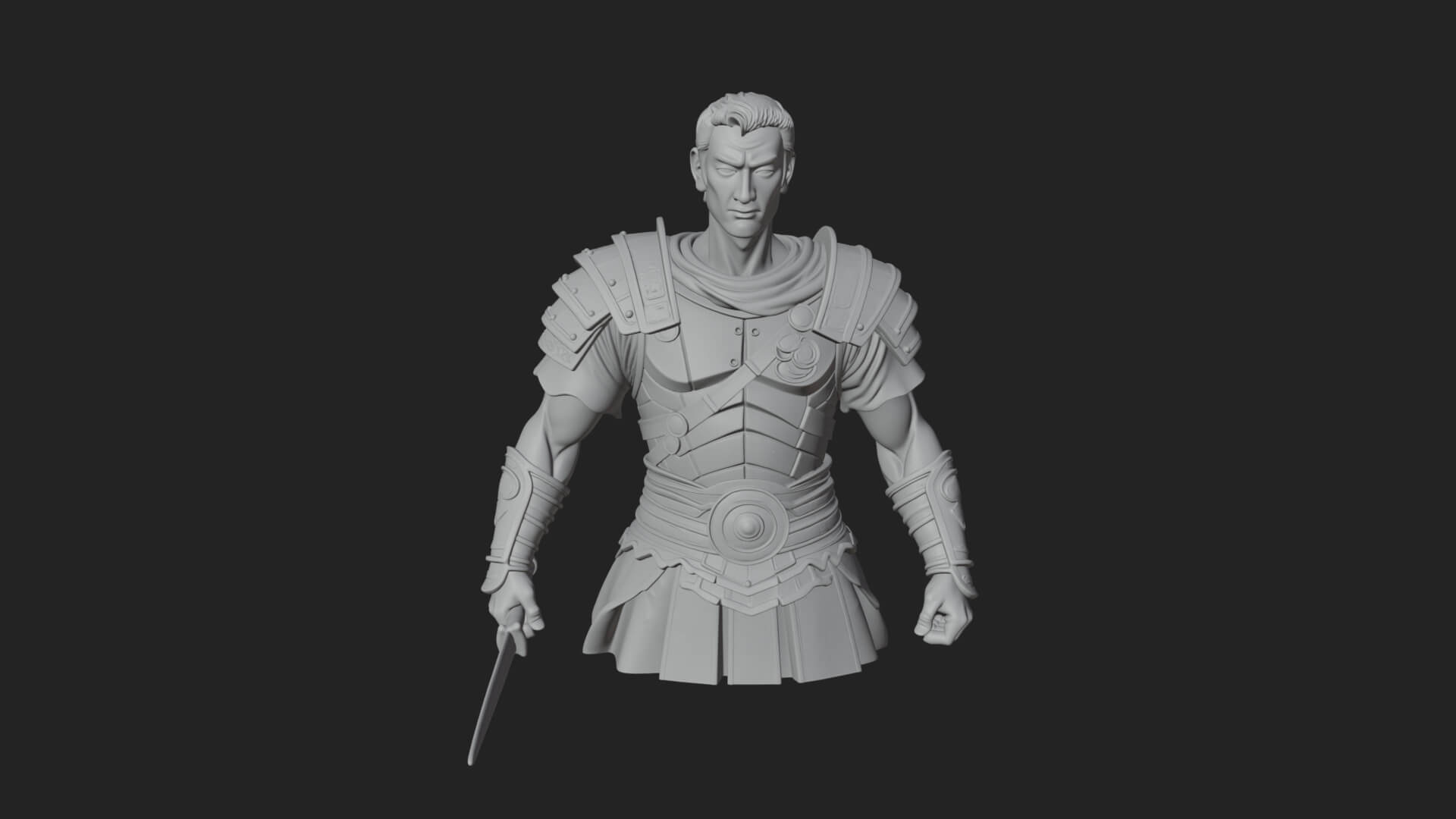 Roman Legionary Bust Statue Design 4 3D Print Model 3D Model