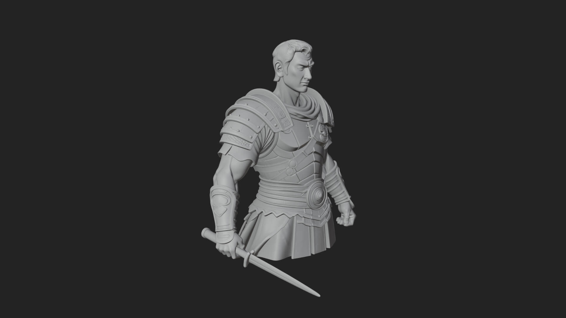 Roman Legionary Bust Statue Design 4 3D Print Model 3D Model