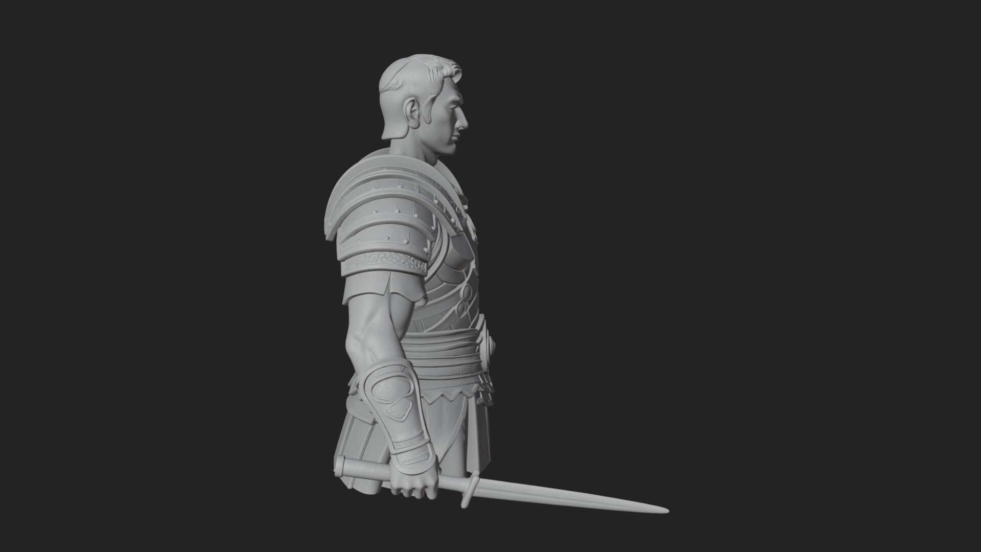 Roman Legionary Bust Statue Design 4 3D Print Model 3D Model