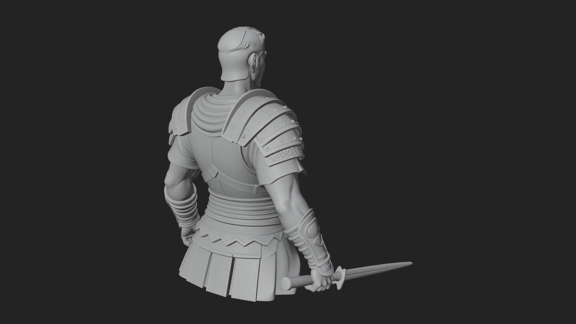 Roman Legionary Bust Statue Design 4 3D Print Model 3D Model