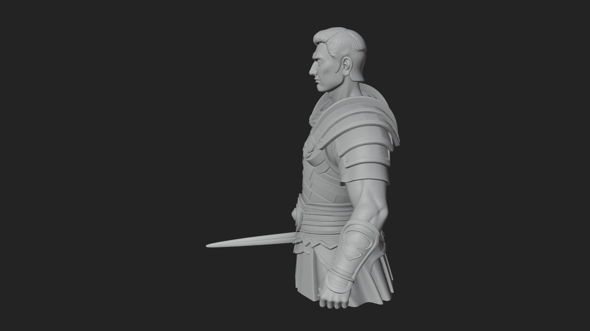 Roman Legionary Bust Statue Design 4 3D Print Model 3D Model