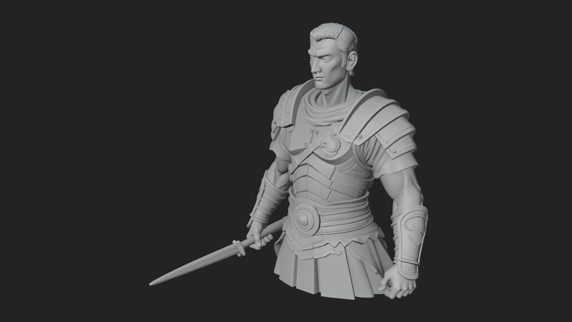 Roman Legionary Bust Statue Design 4 3D Print Model 3D Model