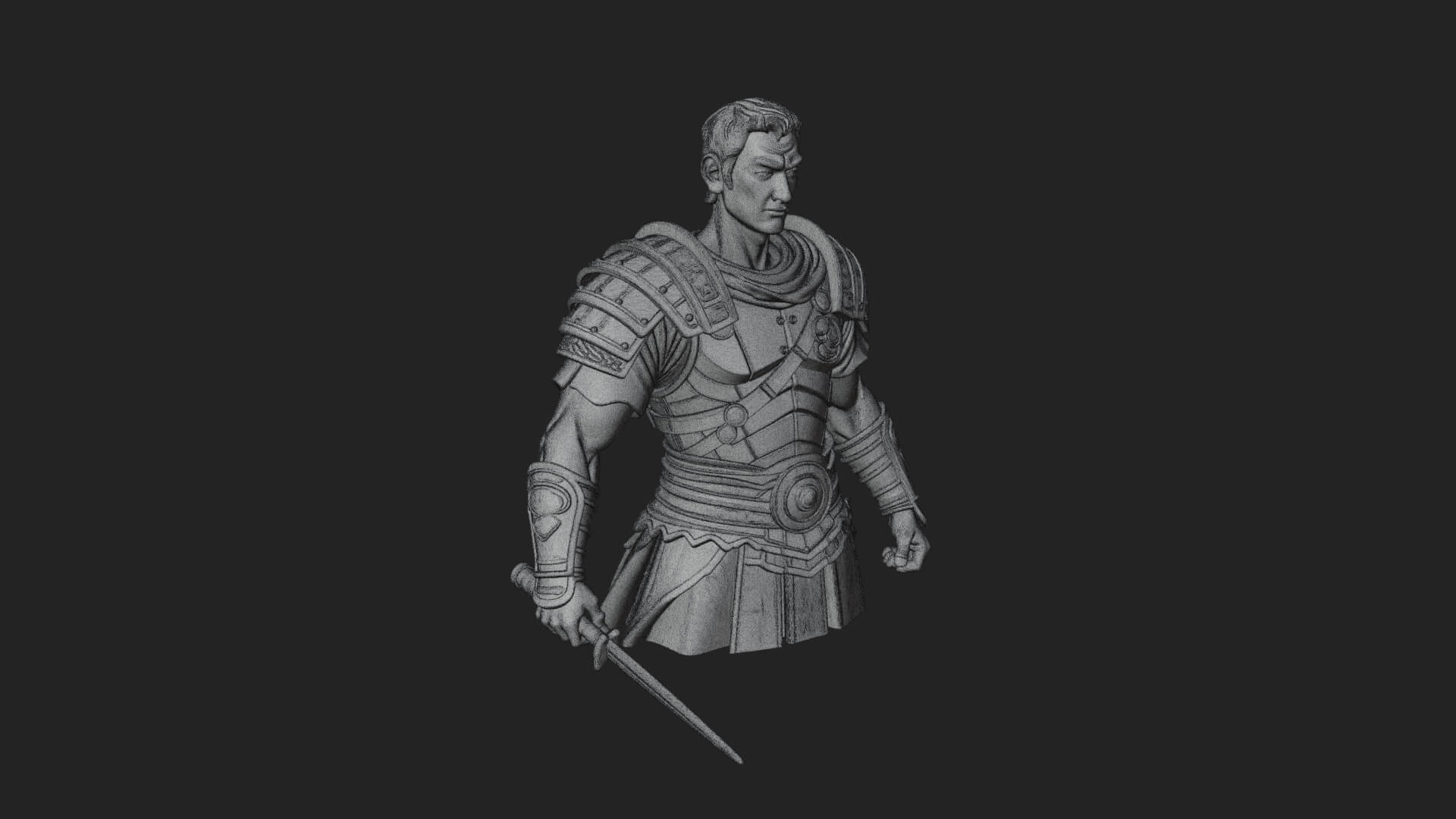 Roman Legionary Bust Statue Design 4 3D Print Model 3D Model