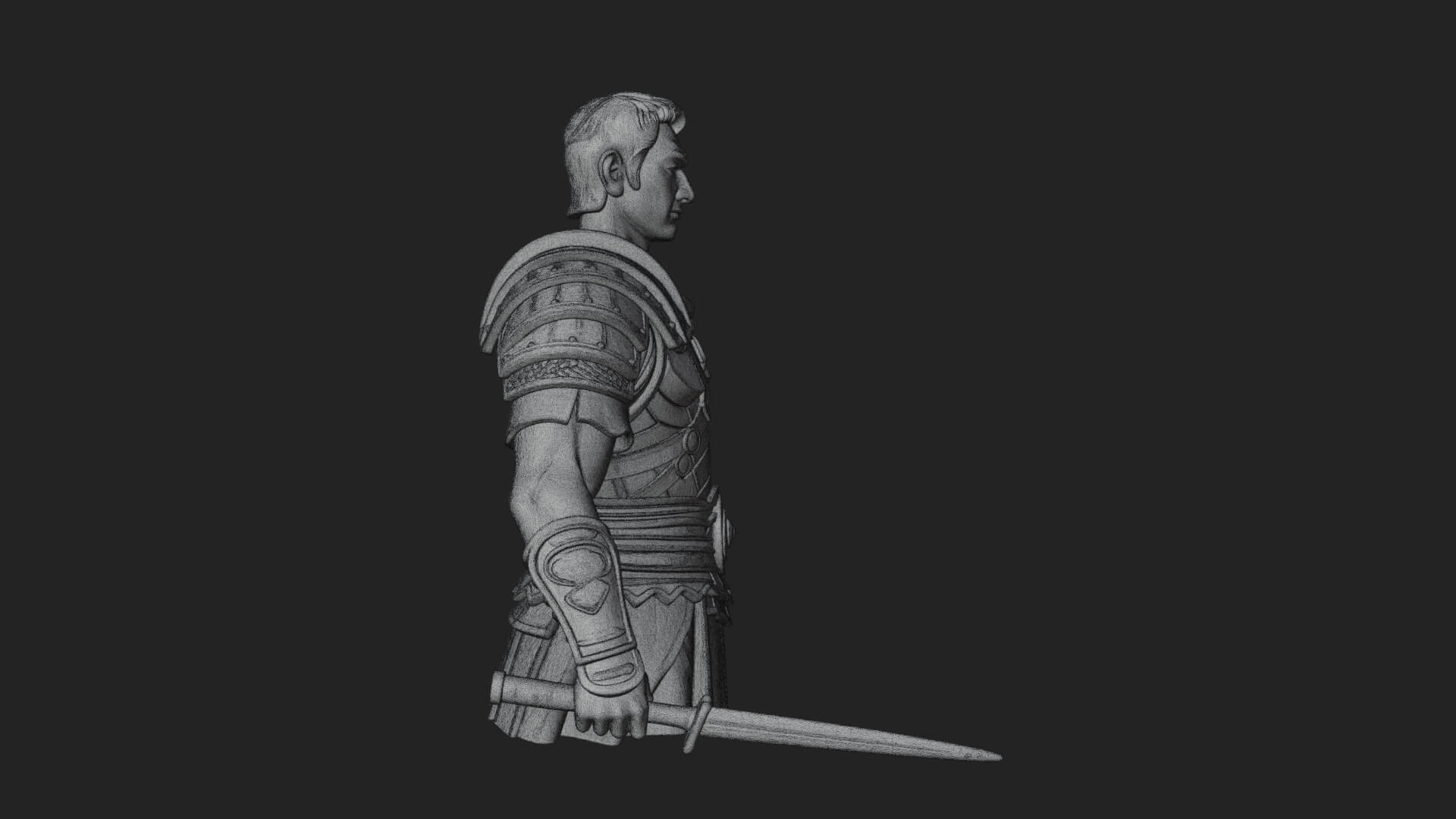 Roman Legionary Bust Statue Design 4 3D Print Model 3D Model