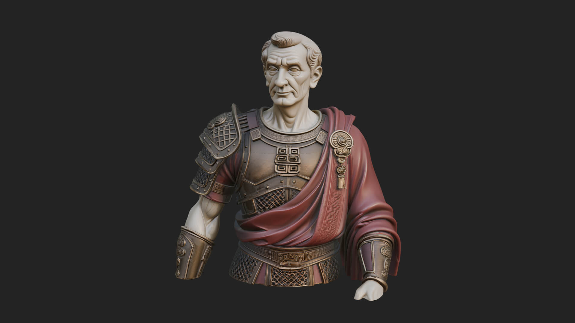 Roman Legionary Bust Statue Design 5 3D Print Model 3D Model