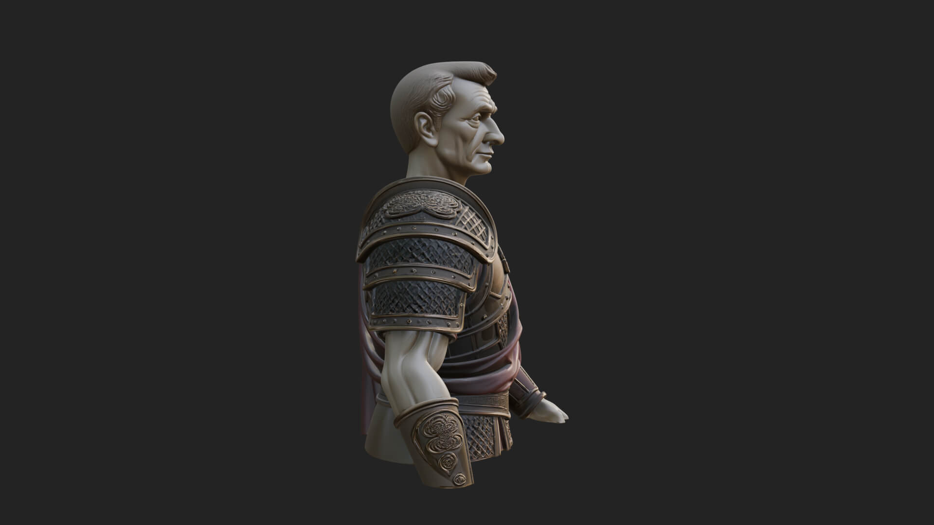 Roman Legionary Bust Statue Design 5 3D Print Model 3D Model