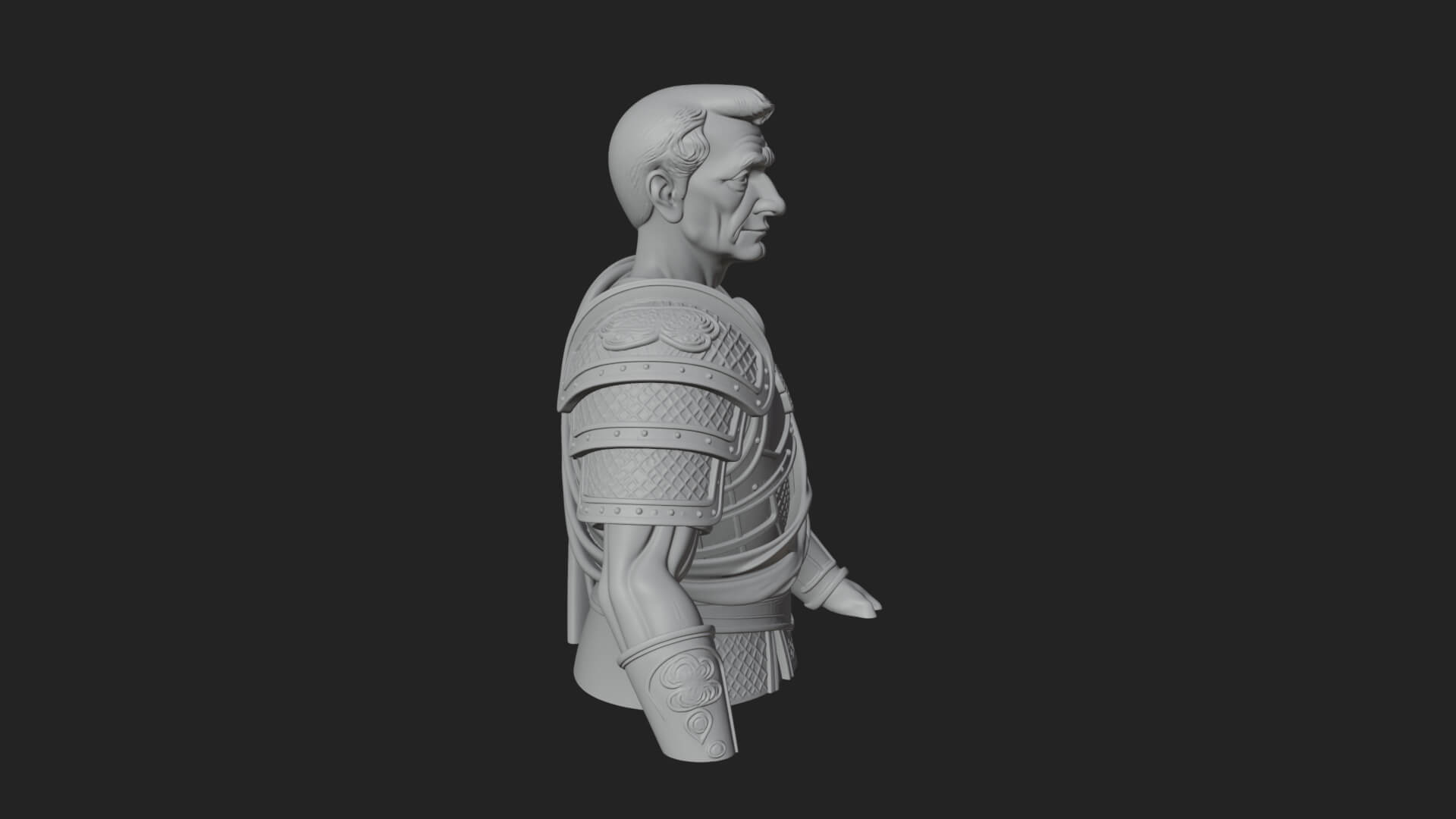 Roman Legionary Bust Statue Design 5 3D Print Model 3D Model