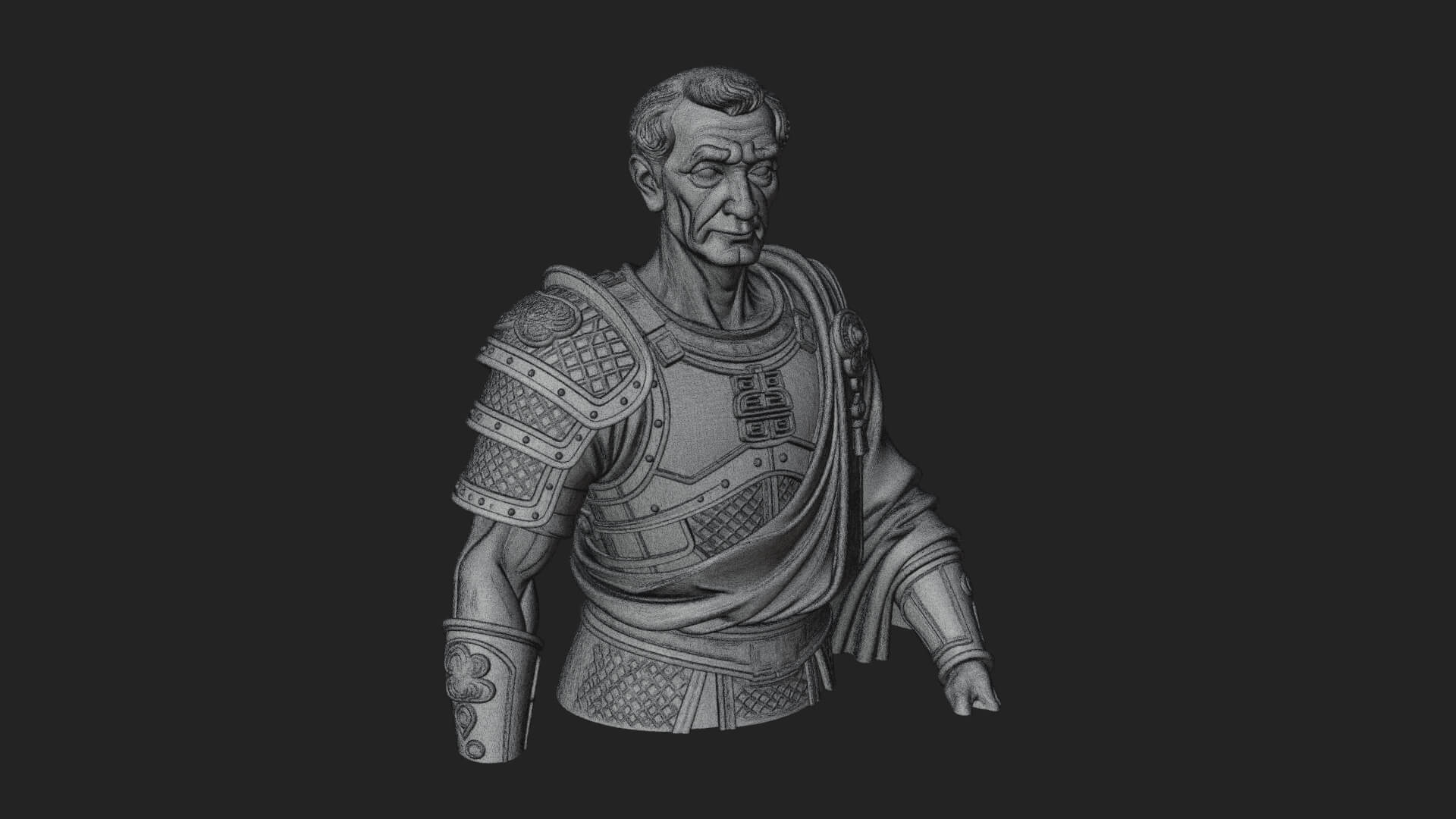 Roman Legionary Bust Statue Design 5 3D Print Model 3D Model