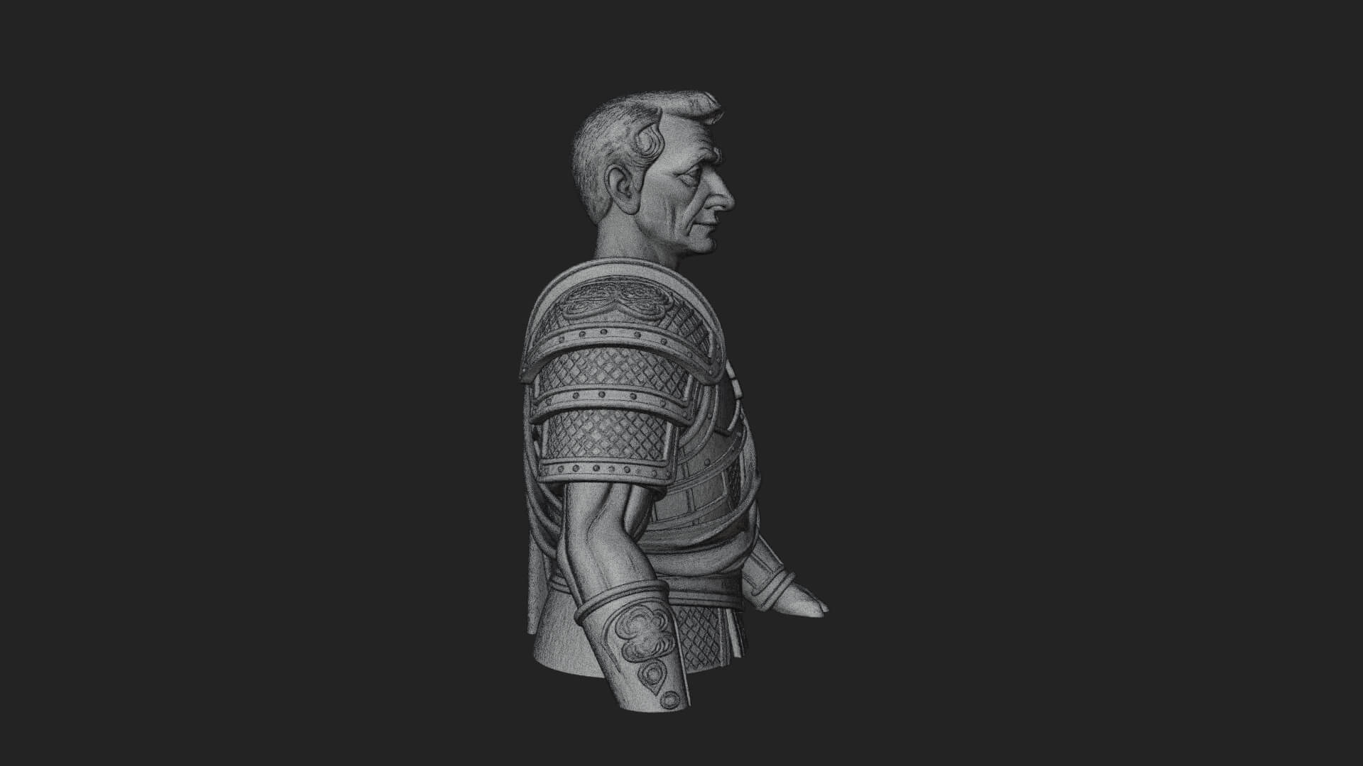 Roman Legionary Bust Statue Design 5 3D Print Model 3D Model