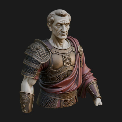 Roman Legionary Bust Statue Design 5 3D Print Model