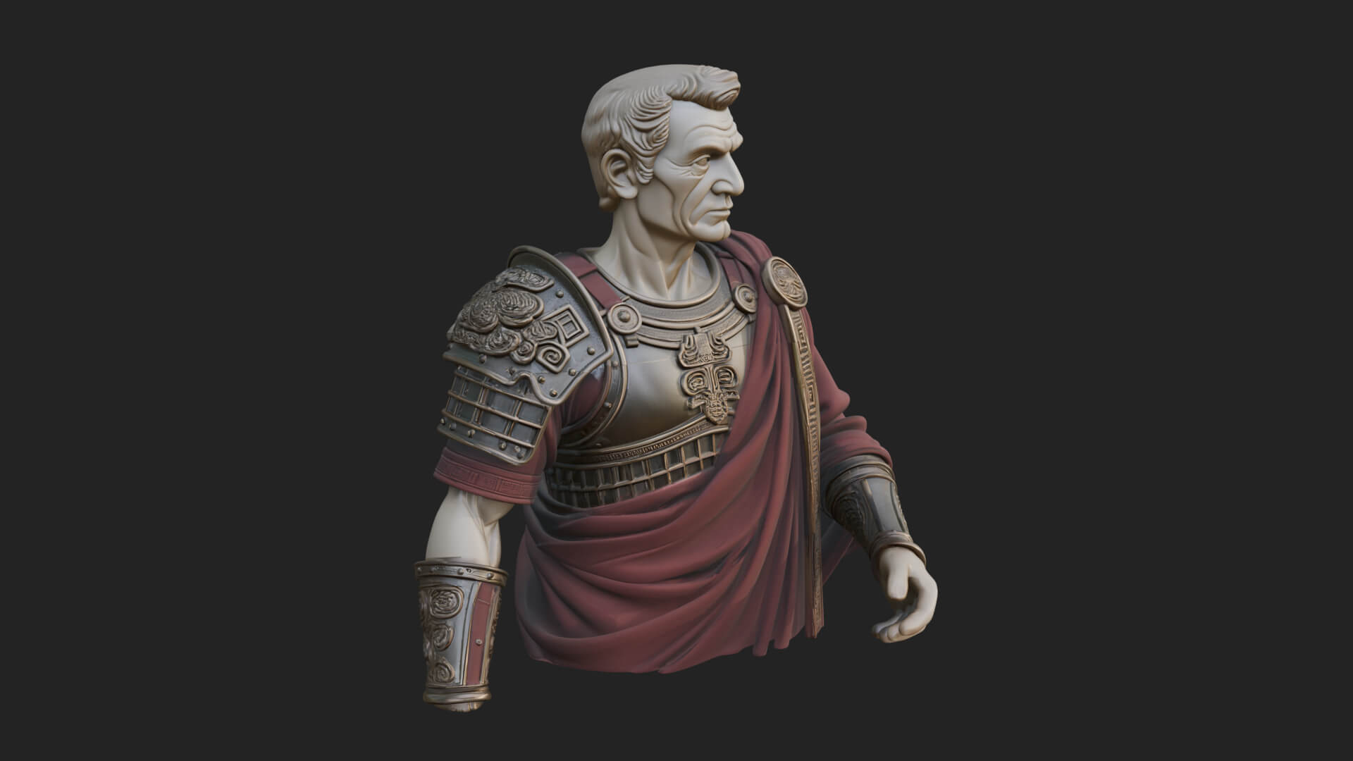 Roman Legionary Bust Statue Design 6 3D Print Model 3D Model