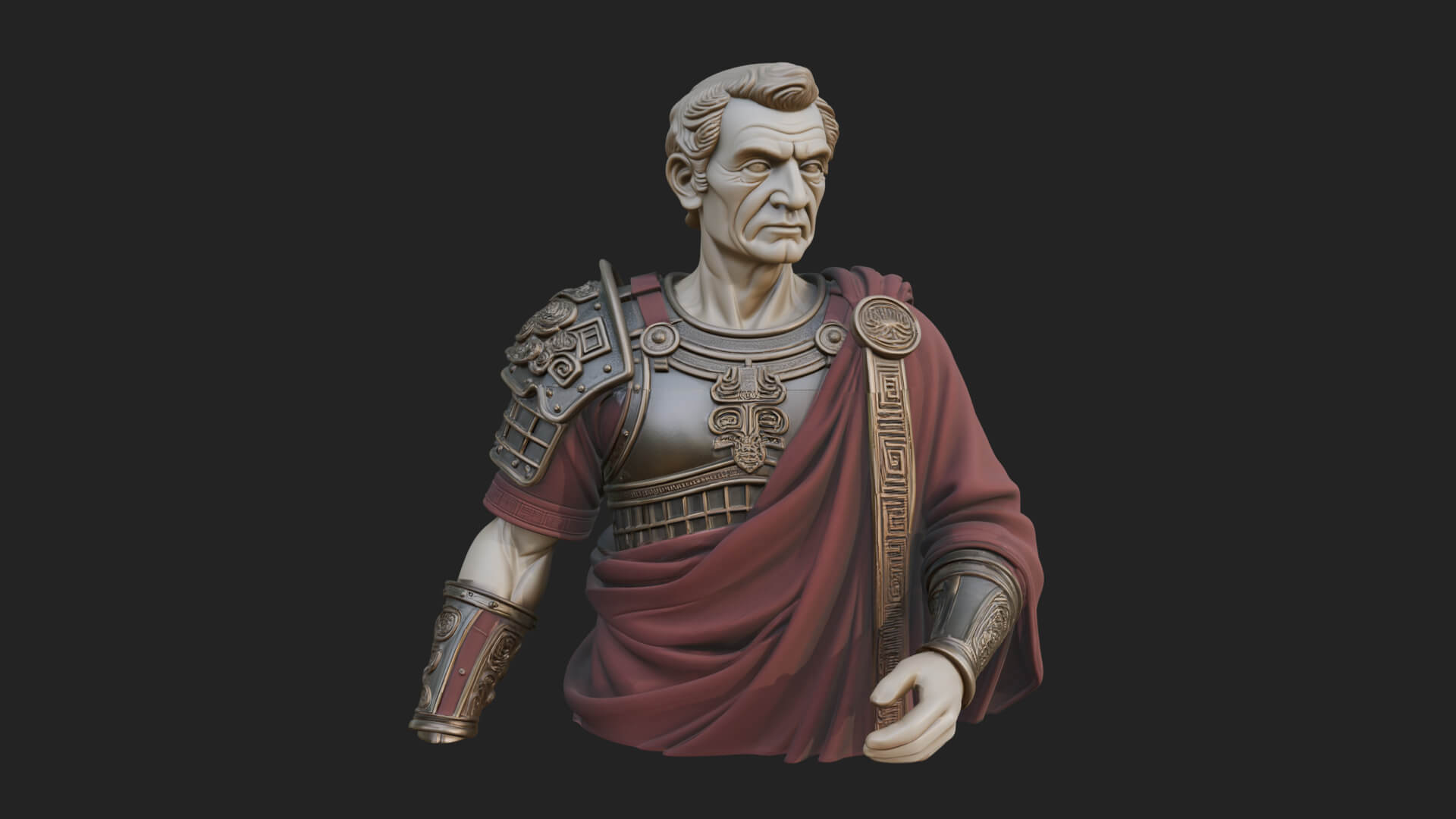 Roman Legionary Bust Statue Design 6 3D Print Model 3D Model