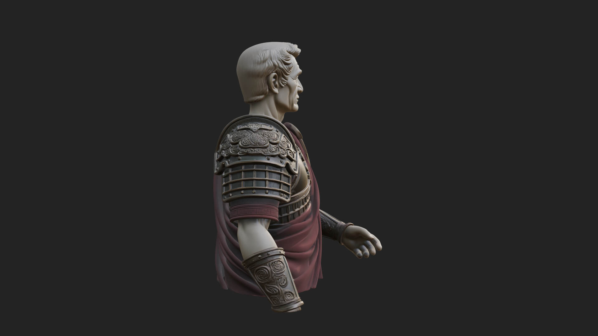 Roman Legionary Bust Statue Design 6 3D Print Model 3D Model