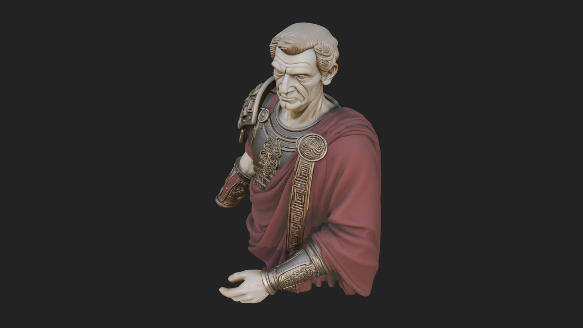 Roman Legionary Bust Statue Design 6 3D Print Model 3D Model