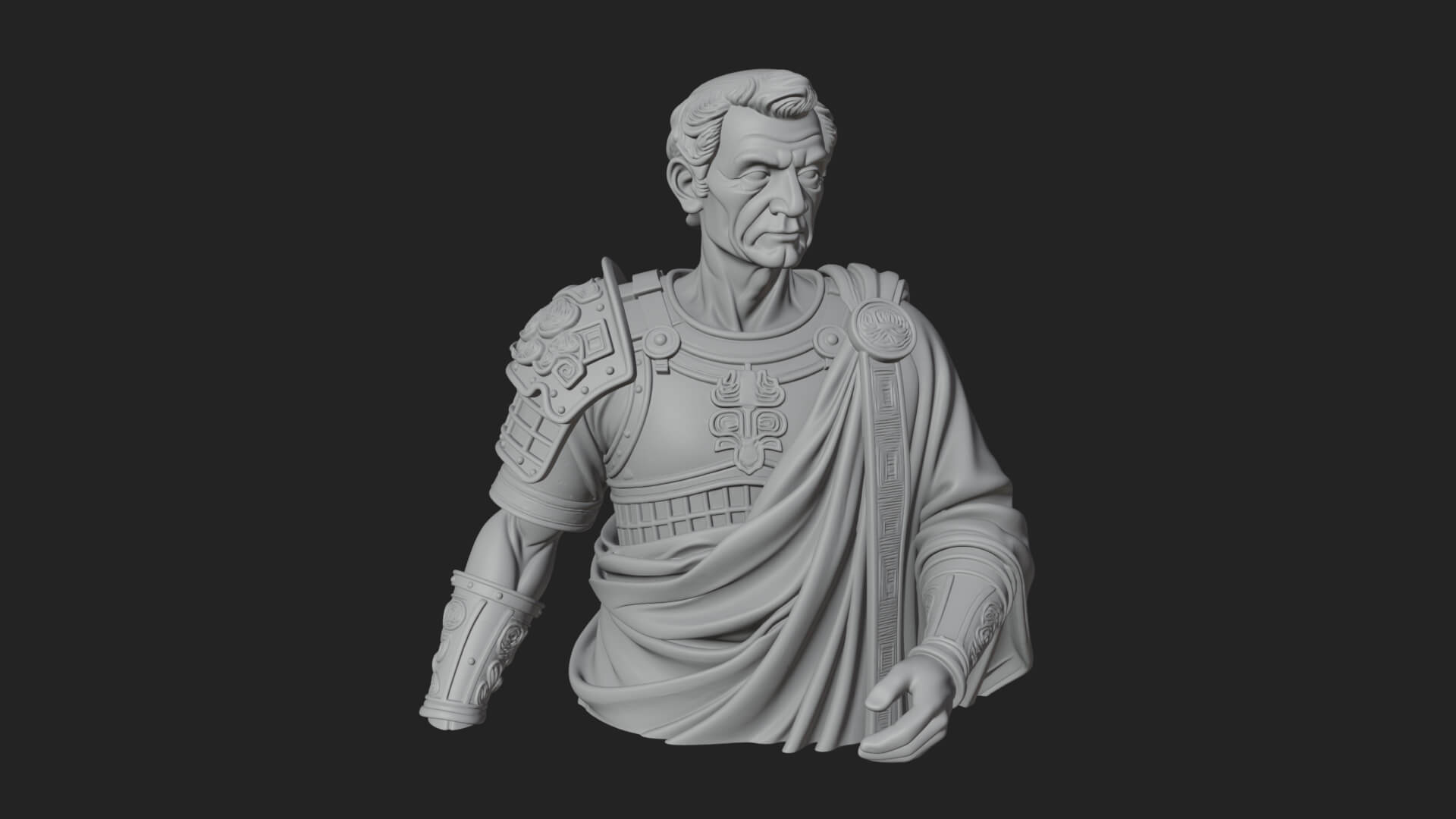 Roman Legionary Bust Statue Design 6 3D Print Model 3D Model