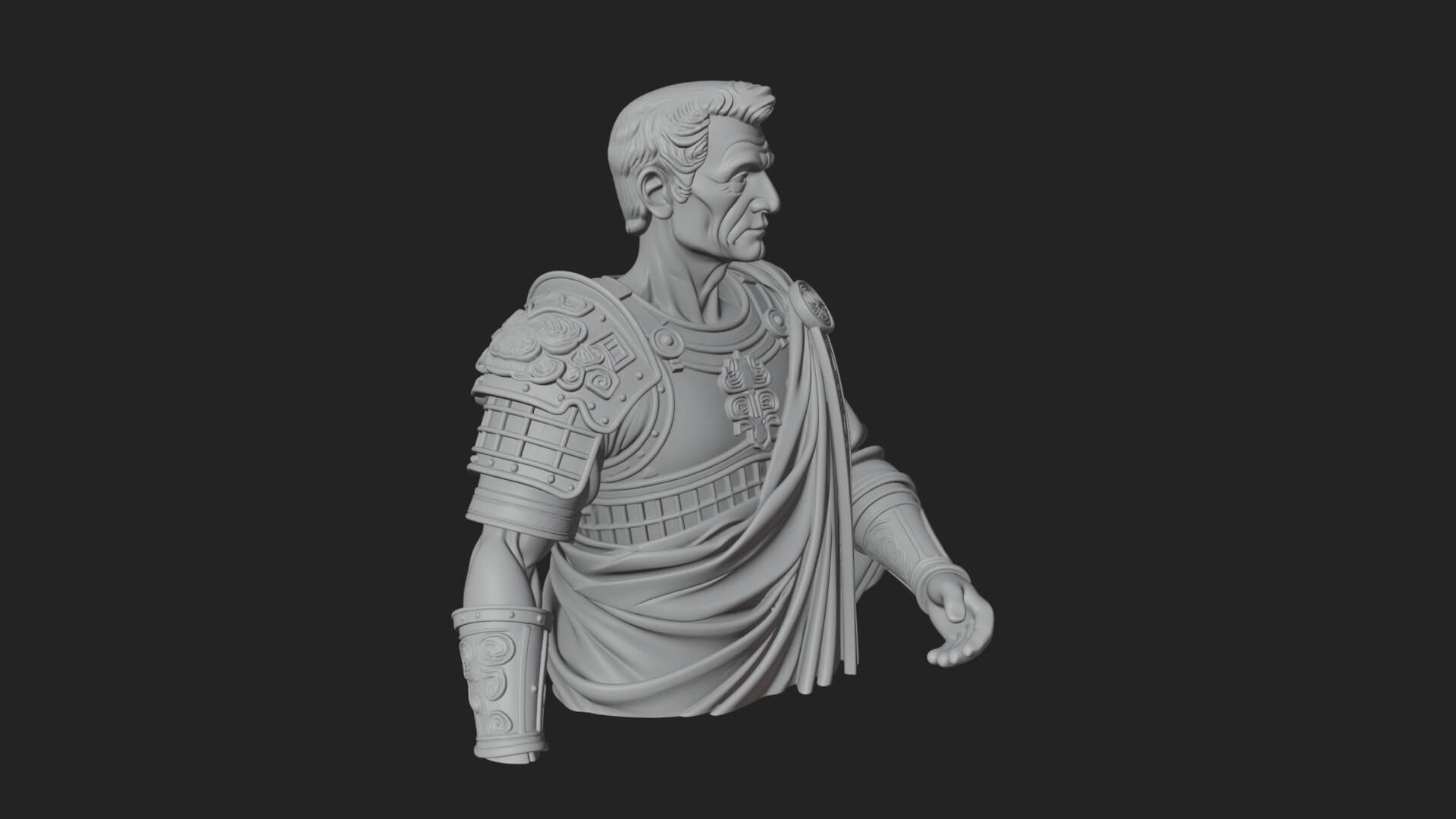 Roman Legionary Bust Statue Design 6 3D Print Model 3D Model