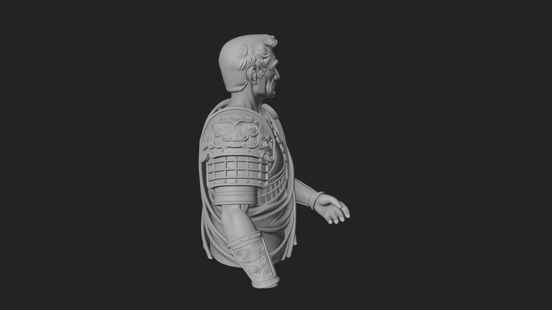 Roman Legionary Bust Statue Design 6 3D Print Model 3D Model