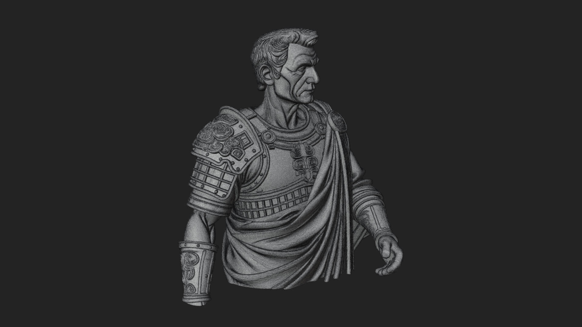 Roman Legionary Bust Statue Design 6 3D Print Model 3D Model