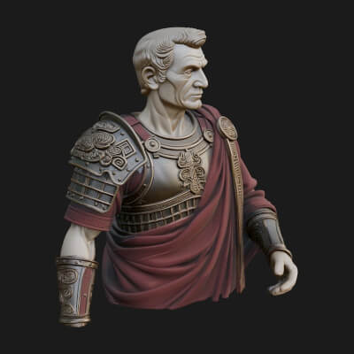 Roman Legionary Bust Statue Design 6 3D Print Model