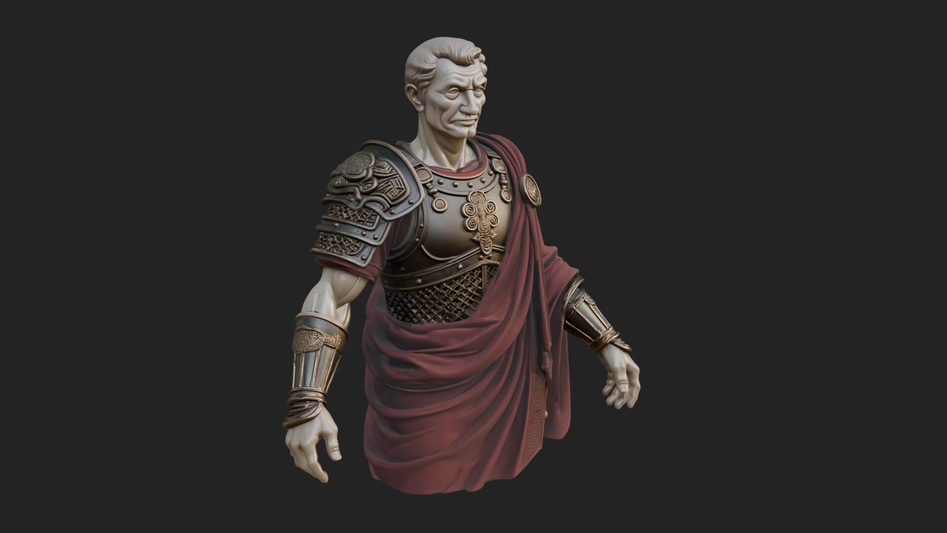 Roman Legionary Bust Statue Design 7 3D Print Model 3D Model