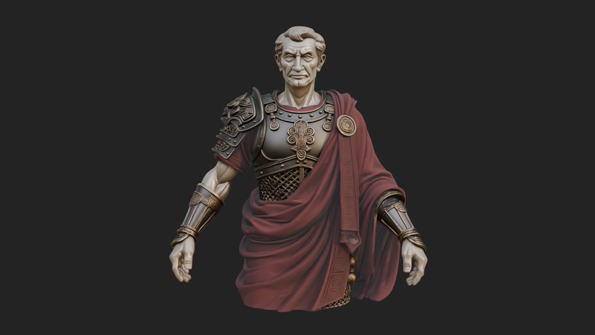 Roman Legionary Bust Statue Design 7 3D Print Model 3D Model