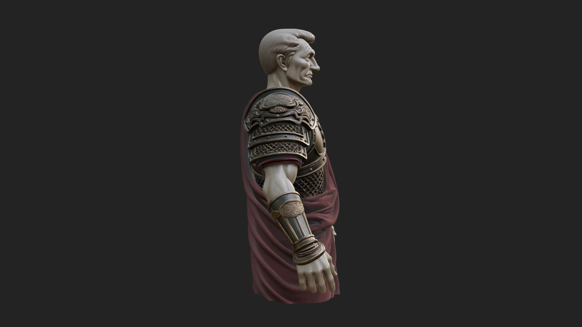 Roman Legionary Bust Statue Design 7 3D Print Model 3D Model