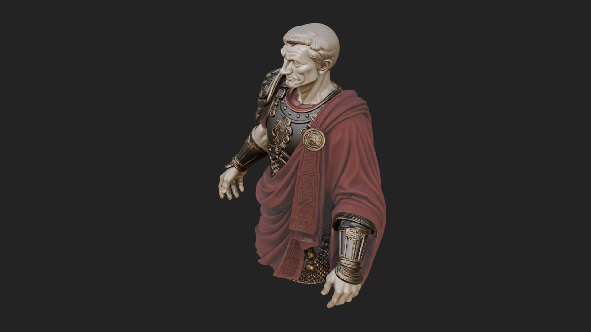 Roman Legionary Bust Statue Design 7 3D Print Model 3D Model