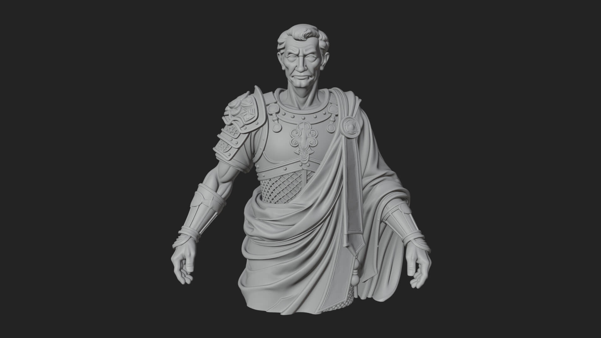 Roman Legionary Bust Statue Design 7 3D Print Model 3D Model