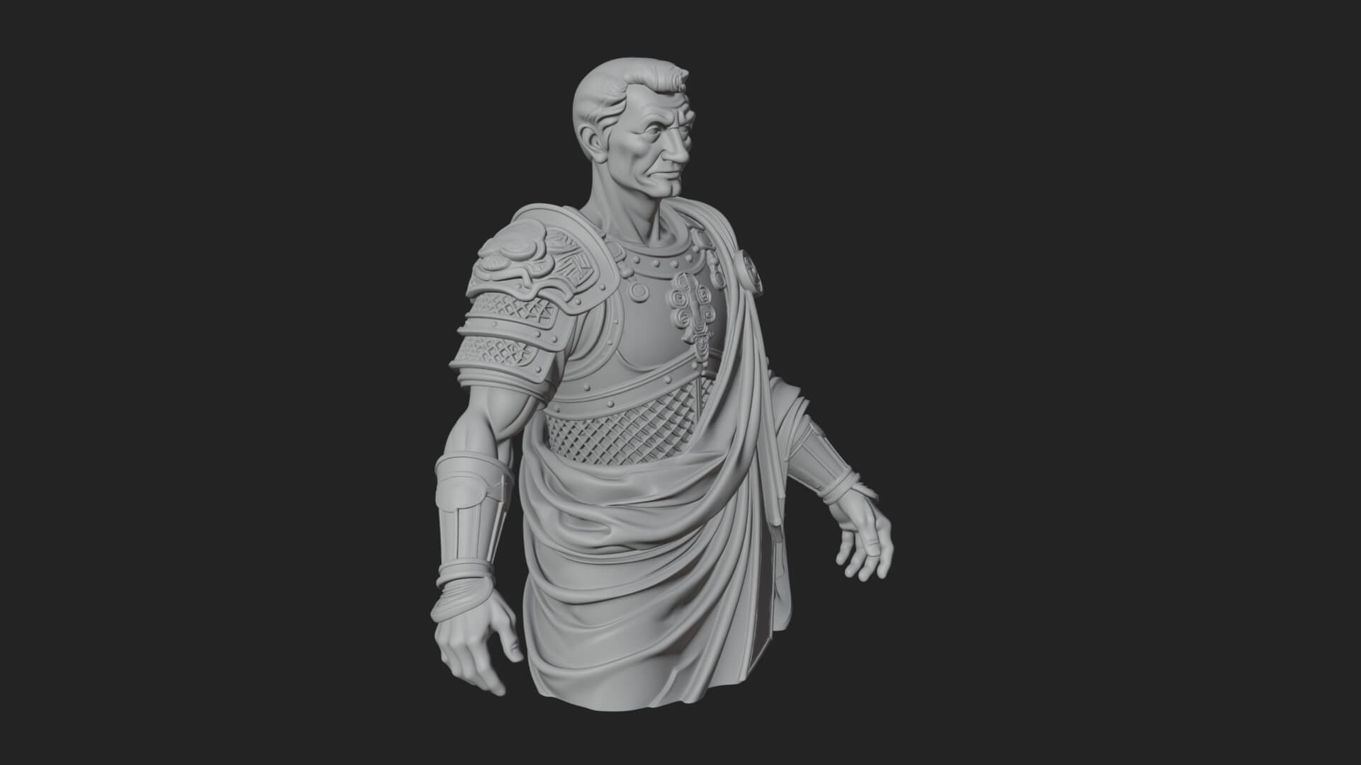 Roman Legionary Bust Statue Design 7 3D Print Model 3D Model