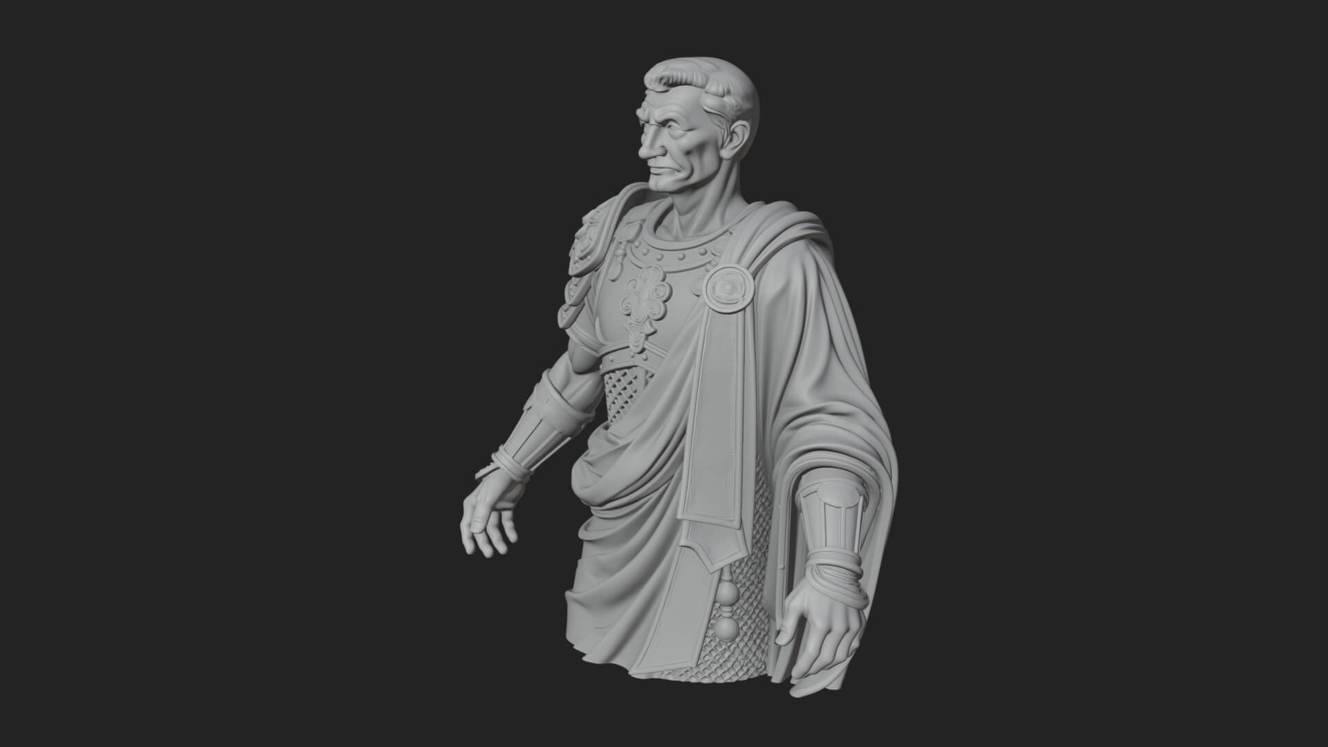 Roman Legionary Bust Statue Design 7 3D Print Model 3D Model