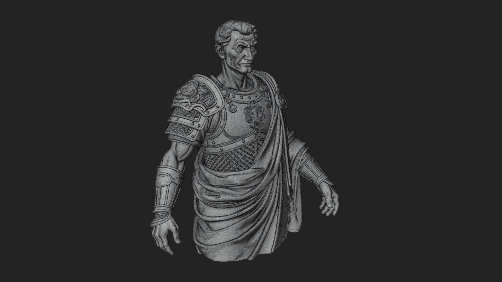 Roman Legionary Bust Statue Design 7 3D Print Model 3D Model