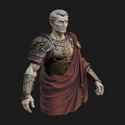 Roman Legionary Bust Statue Design 7 3D Print Model