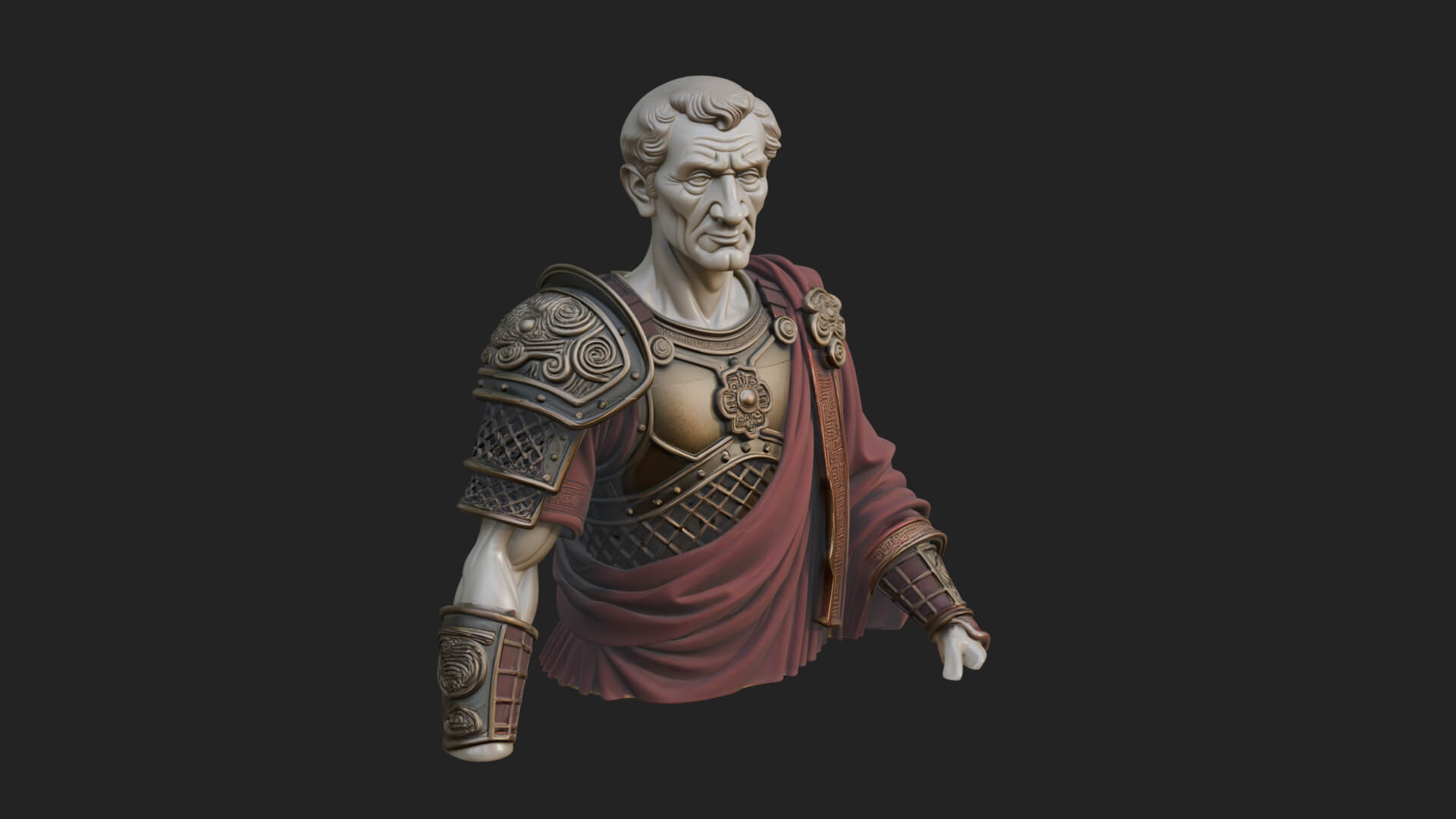 Roman Legionary Bust Statue Design 8 3D Print Model 3D Model