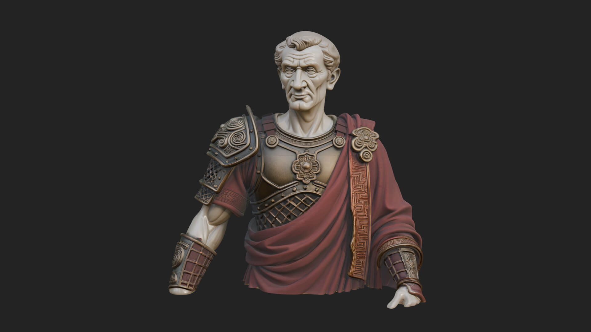 Roman Legionary Bust Statue Design 8 3D Print Model 3D Model