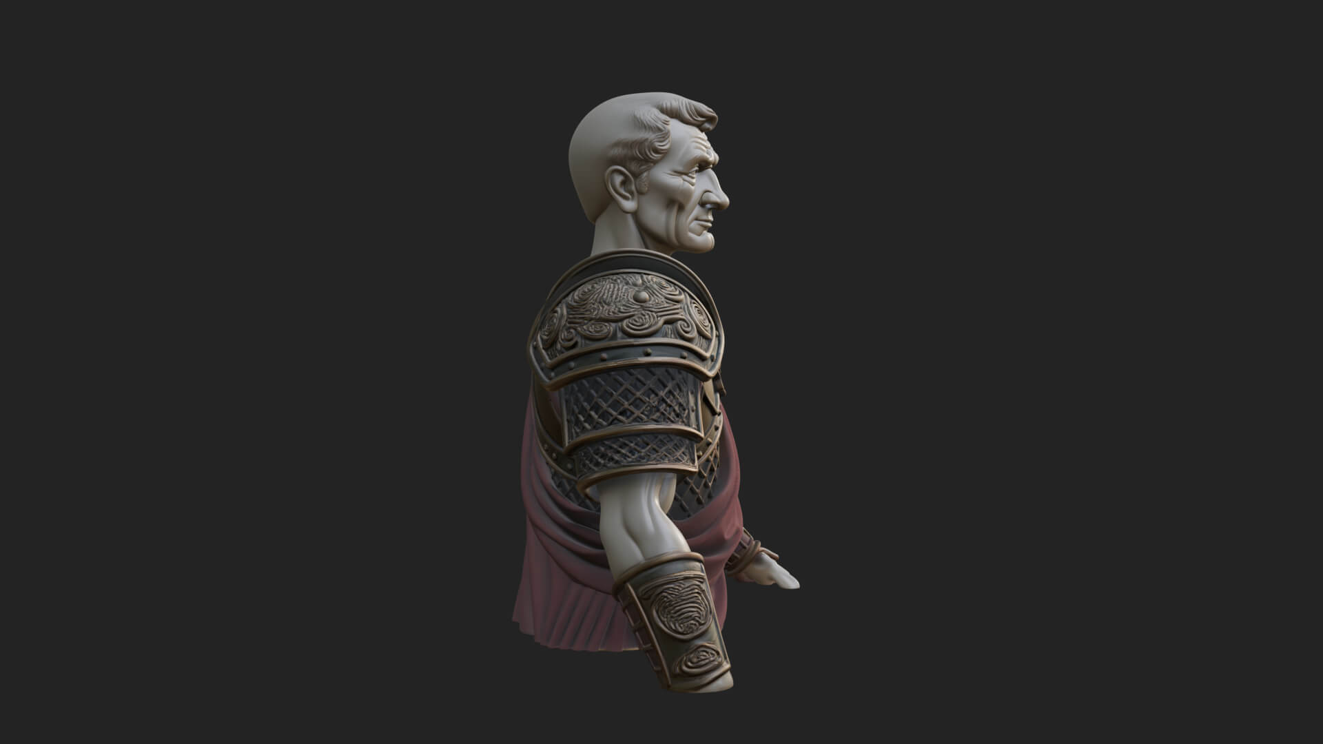 Roman Legionary Bust Statue Design 8 3D Print Model 3D Model