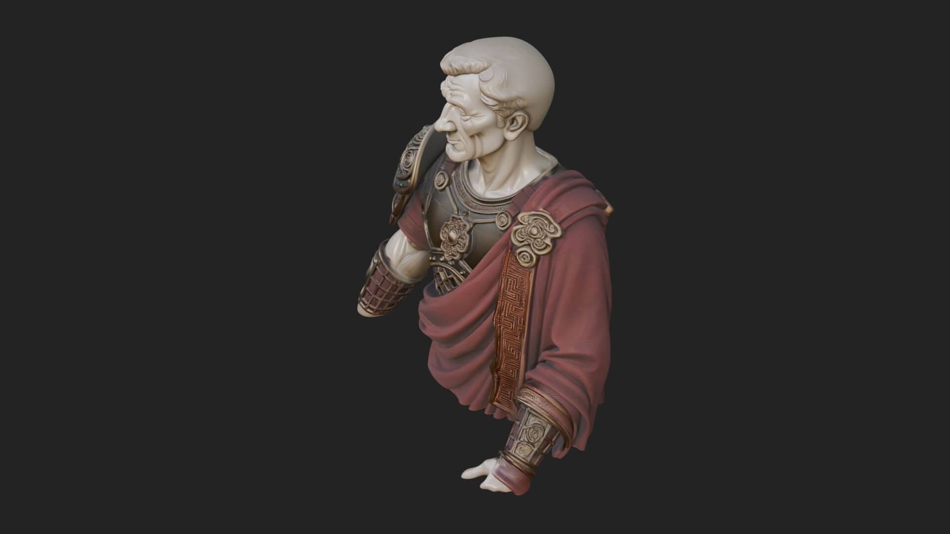 Roman Legionary Bust Statue Design 8 3D Print Model 3D Model