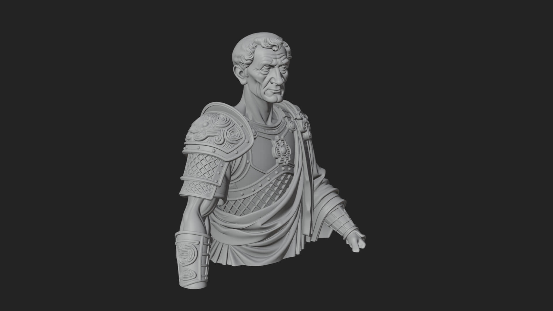 Roman Legionary Bust Statue Design 8 3D Print Model 3D Model