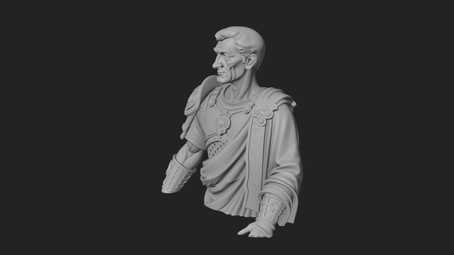 Roman Legionary Bust Statue Design 8 3D Print Model 3D Model