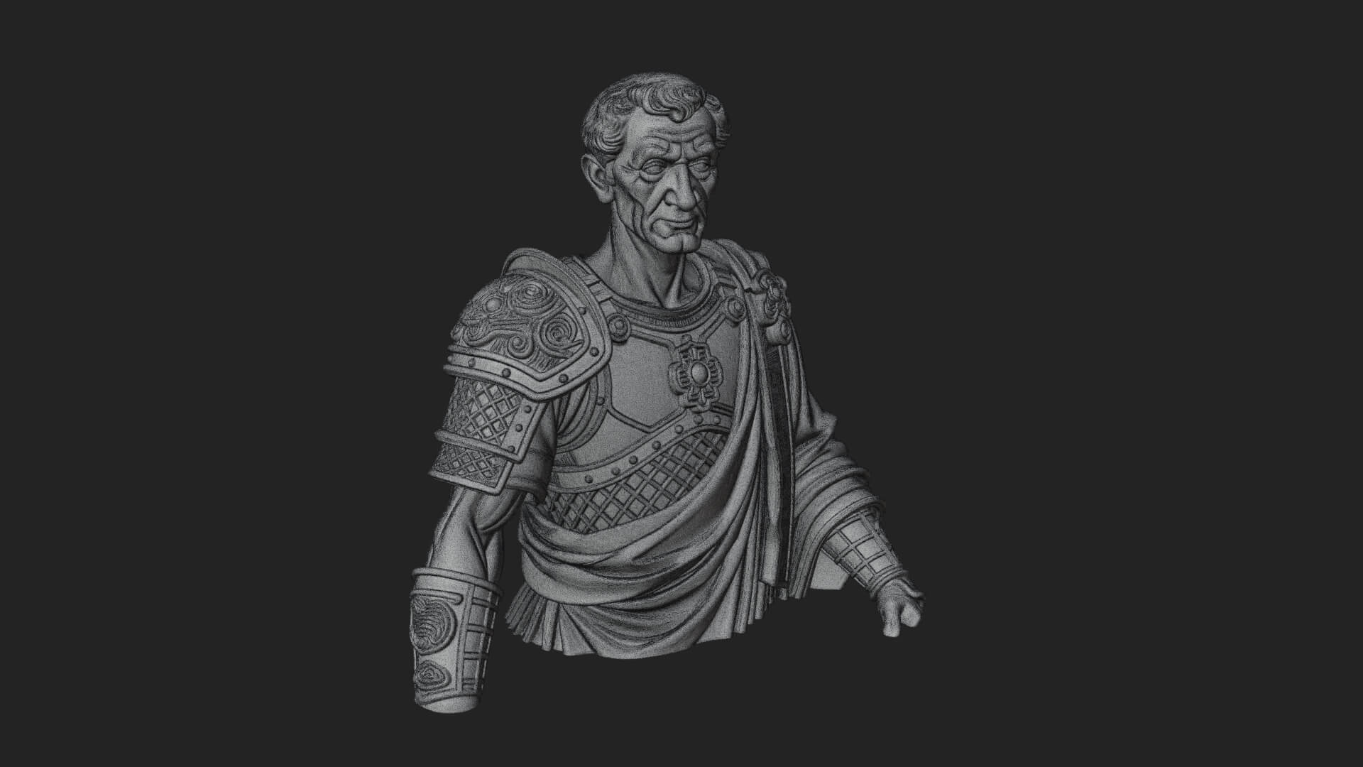 Roman Legionary Bust Statue Design 8 3D Print Model 3D Model