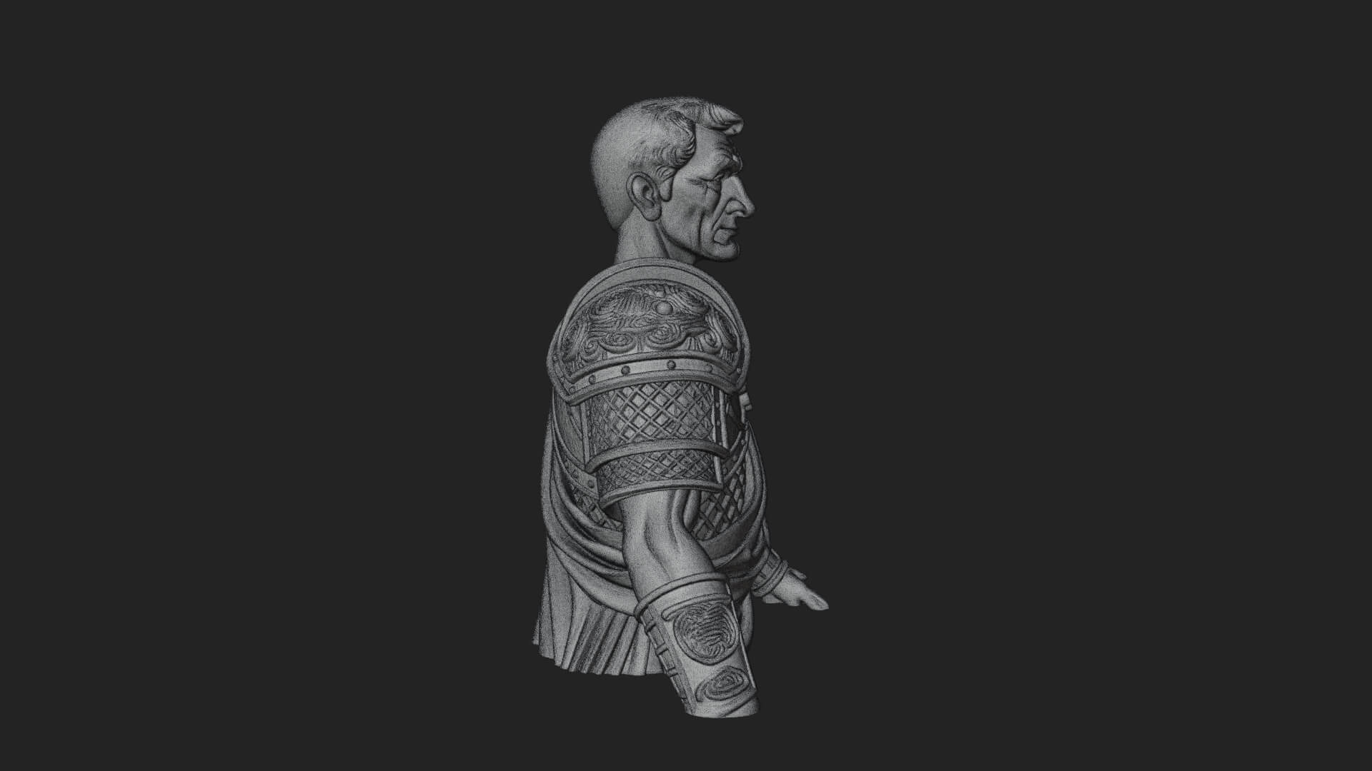 Roman Legionary Bust Statue Design 8 3D Print Model 3D Model