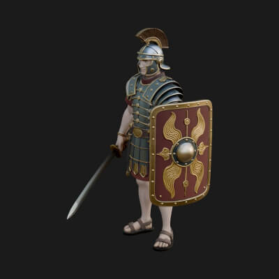 Roman Legionary Statue Design 10 3D Print Model