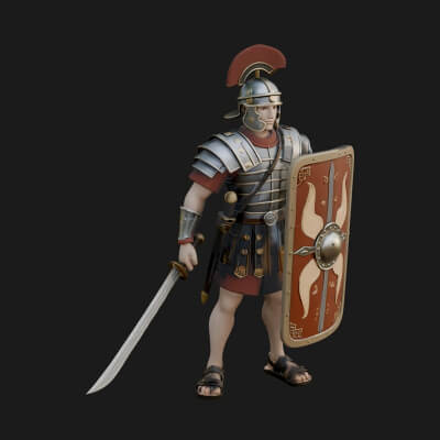 Roman Legionary Statue Design 11 3D Print Model