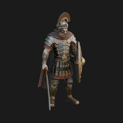 Roman Legionary Statue Design 12 3D Print Model