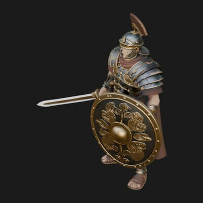 Roman Legionary Statue Design 5 3D Print Model
