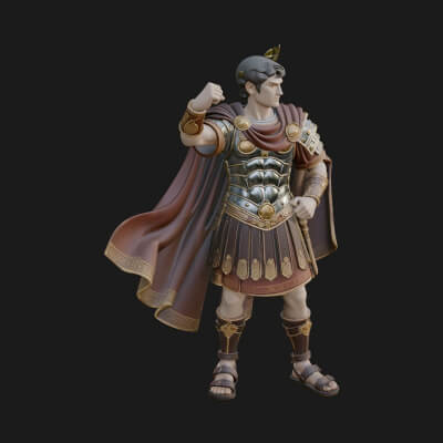 Roman Legionary Statue Design 7 3D Print Model