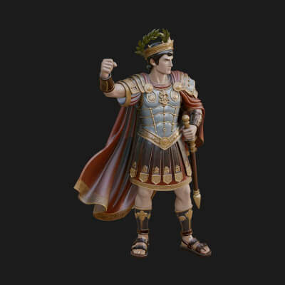 Roman Legionary Statue Design 9 3D Print Model